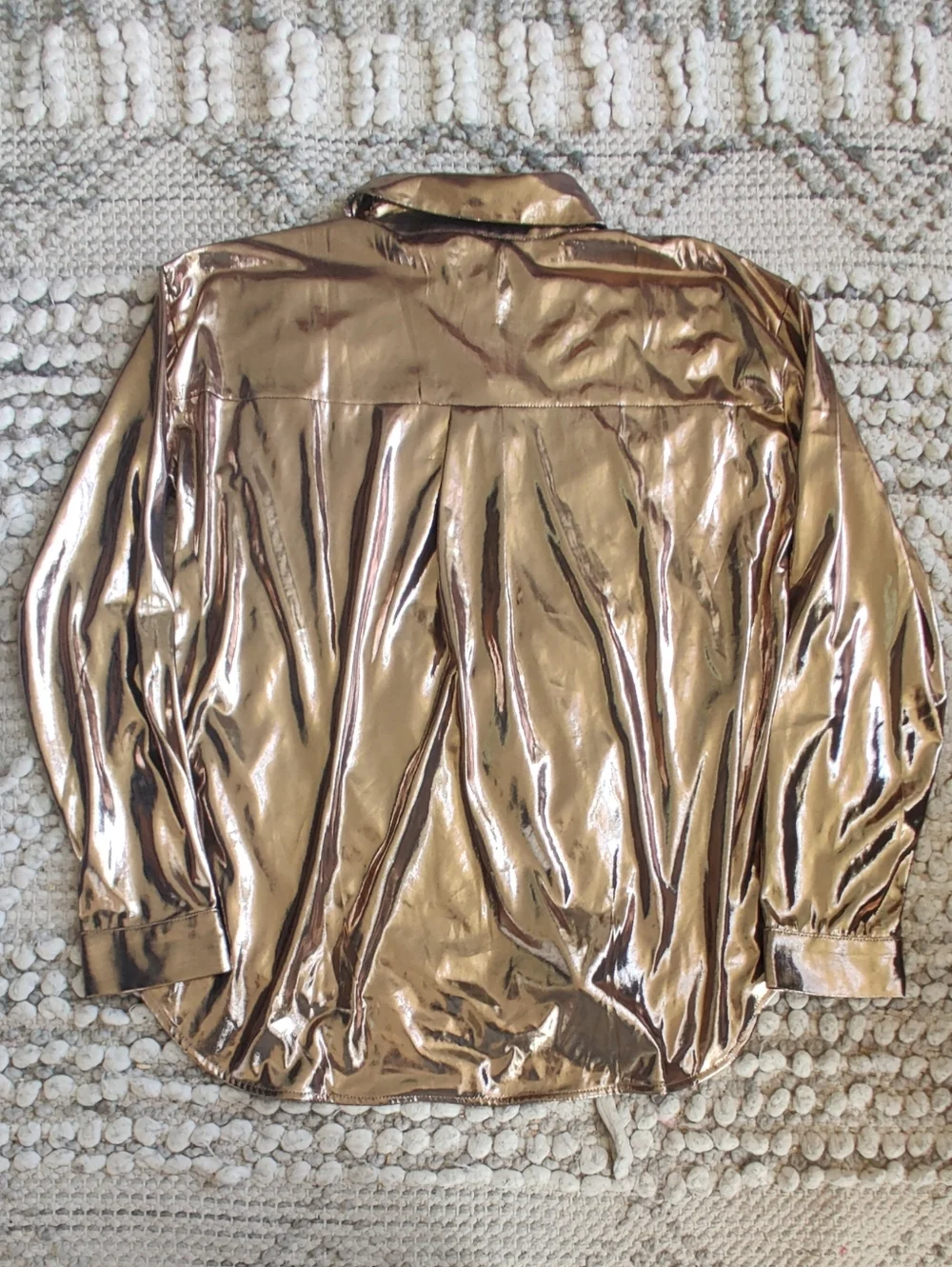 By Anthropologie Shine Shirt In Gold Size Small - Picture 5 of 7